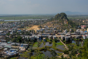The marble mountains in Vietnam.