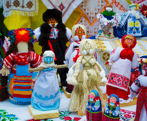 Fair of folk art dolls motanka village Petrikovka Dnipropetrovsk region Ukraine 09/15/2018