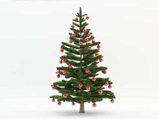 christmas tree with red balls