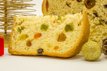 Traditional Italian dessert for Christmas. Panettone.