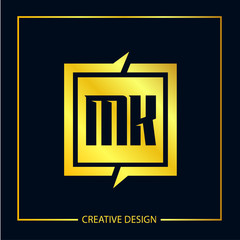 Initial Letter MK Logo Template Design Vector Illustration