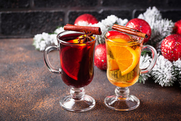 Red and white mulled wine.