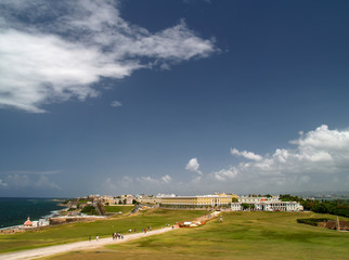 Fototapeta na wymiar Old San Juan Viewed From Castillo San Felipe del Morro, San Juan, Puerto Rico, USA