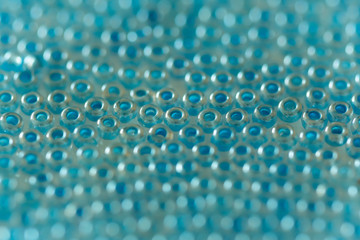 Colored glass beads macro.
