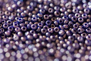 Colored glass beads macro.
