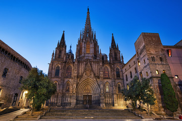 Obraz premium Barcelona cathedral before the dawn