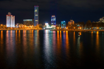 Fototapeta na wymiar Night city Yekaterinburg