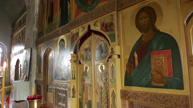 Iconostasis and doors to altar in Orthodox Christian Church