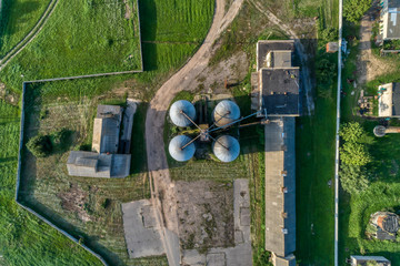Fototapeta na wymiar Livestock farm, farm for growing pigs. Aerial view.