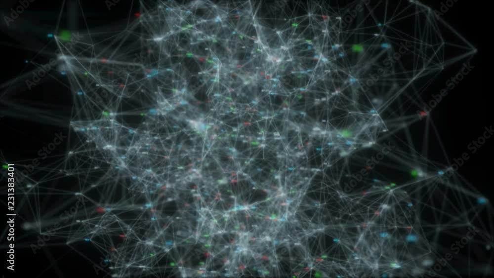 Aufkleber information web. seamless loop.abstract technology background. growing network connections. chaotic 