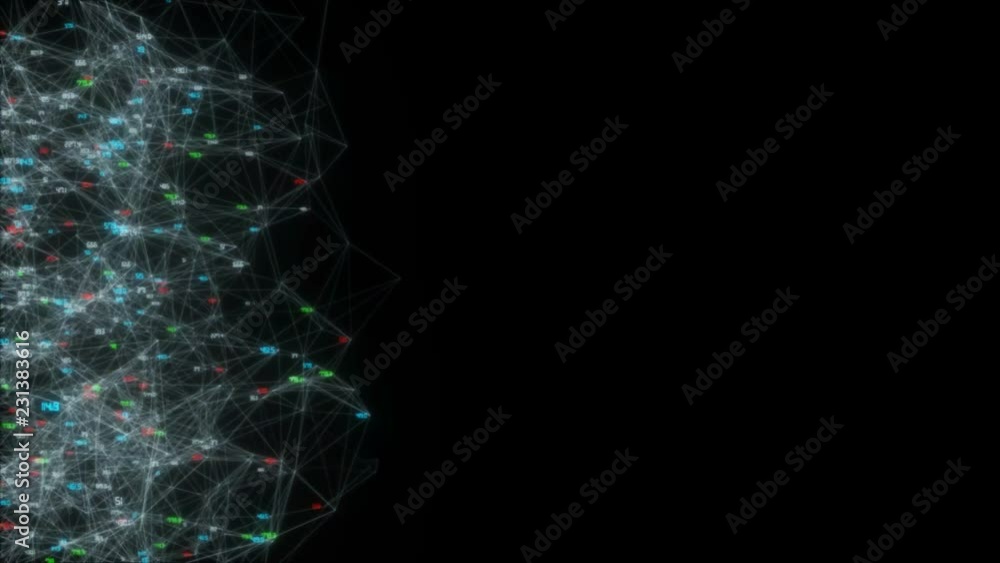 Poster world information node. seamless loop.3d futuristic abstract background. motion graphic for abstract