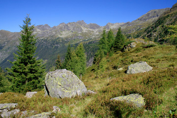 Landscape of Lower Tauern (Niedere Tauern), with mount Torwart, Alps, Austria