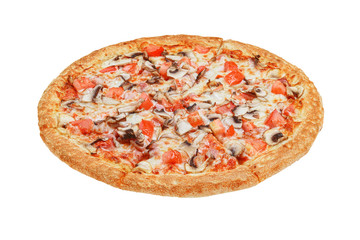 Italian pizza on a white background. isolate to create a pizza menu on the website or a printed menu.