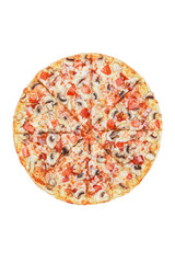 Italian pizza on a white background. isolate to create a pizza menu on the website or a printed menu.