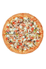 Italian pizza on a white background. isolate to create a pizza menu on the website or a printed menu.