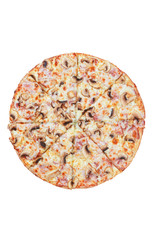 Italian pizza on a white background. isolate to create a pizza menu on the website or a printed menu.