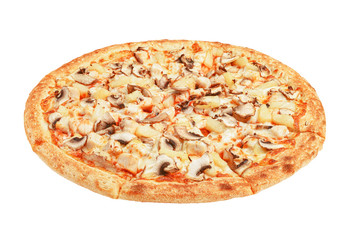 Italian pizza on a white background. isolate to create a pizza menu on the website or a printed menu.