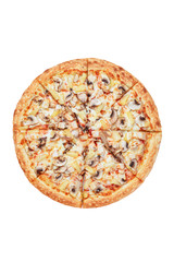 Italian pizza on a white background. isolate to create a pizza menu on the website or a printed menu.