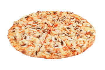 Italian pizza on a white background. isolate to create a pizza menu on the website or a printed menu.
