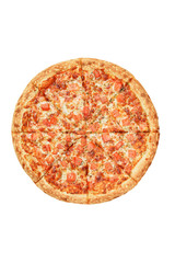Italian pizza on a white background. isolate to create a pizza menu on the website or a printed menu.
