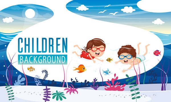 Vector Illustration Of Children Background