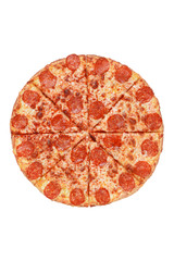 Italian pizza on a white background. isolate to create a pizza menu on the website or a printed menu.
