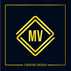 Initial Letter MV Logo Template Design Vector Illustration