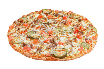 Italian pizza on a white background. isolate to create a pizza menu on the website or a printed menu.