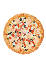 Italian pizza on a white background. isolate to create a pizza menu on the website or a printed menu.