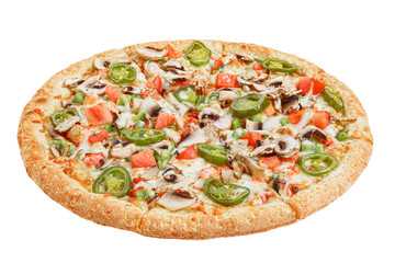 Italian pizza on a white background. isolate to create a pizza menu on the website or a printed menu.