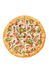 Italian pizza on a white background. isolate to create a pizza menu on the website or a printed menu.