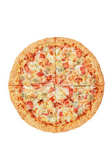 Italian pizza on a white background. isolate to create a pizza menu on the website or a printed menu.