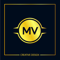 Initial Letter MV Logo Template Design Vector Illustration