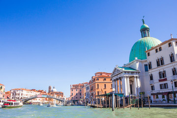 Naklejka premium Venice lagoon. Houses in Venice. Venetian streets.