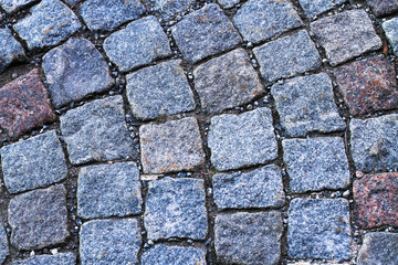 Stone pavers decomposed fan - texture of the pavement