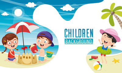 Naklejka premium Vector Illustration Of Children Background