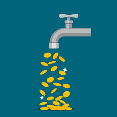 faucet with drop of water