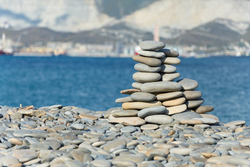 stack of stones on the beach