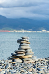 stack of stones on the beach