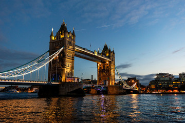 Fototapeta na wymiar London Tower Bridge - Illuminated