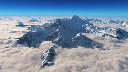 Berggipfel in den Wolken