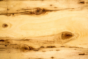 surface of a wooden board with dark knots and lines, birch texture, close up abstract background