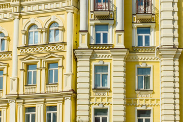 Fototapeta premium Facade of the modern residential building in elite district