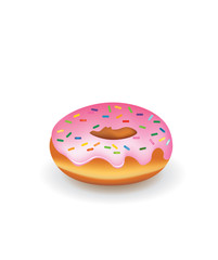 Donuts with sprinkles, vector