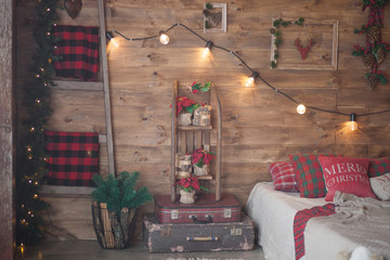 Fototapeta premium Beautiful decorated christmas room