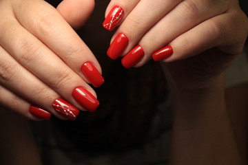 glamorous manicure design on trendy textural background