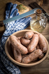 Boiled white sausage.