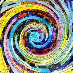 Deurstickers Illusions of Spiral Color © agsandrew