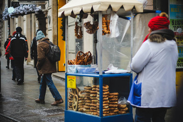 KRAKOW, POLAND, December 6, 2014: City in Krakow, poland before christmas