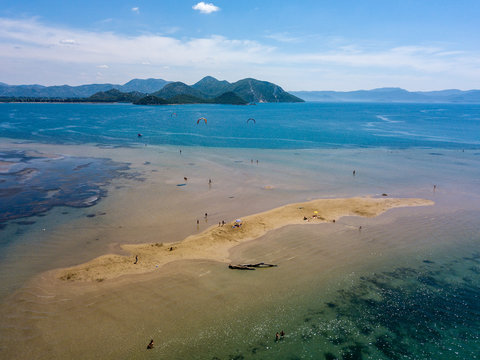 Luftaufnahme Sandbank, Neretva Delta, Adria, Kroatien